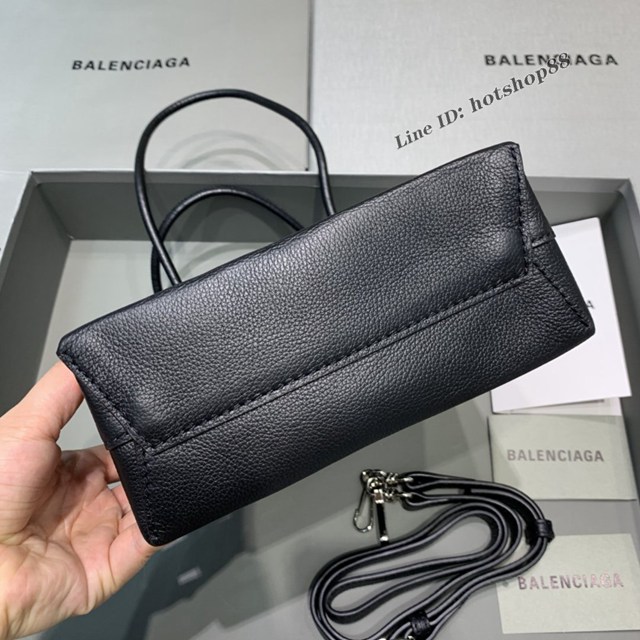 Balenciaga專櫃爆款小牛皮手提托特包 巴黎世家摔紋黑色小號方形購物包 fyj1681